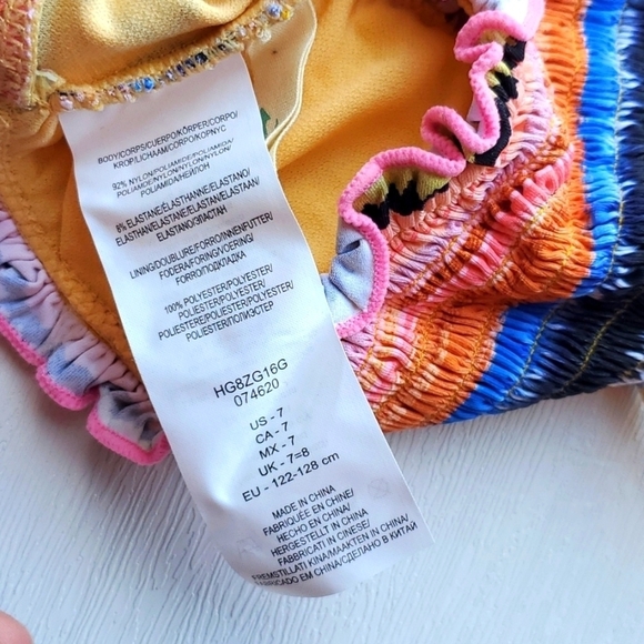 Hobie Girls Colorful Aztec Bandeau Bikini 7 NWT - Picture 4 of 8